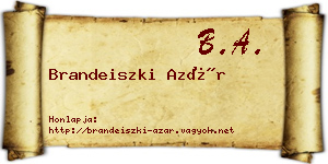 Brandeiszki Azár névjegykártya