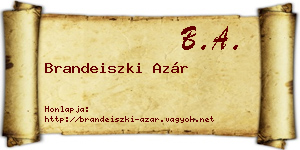 Brandeiszki Azár névjegykártya