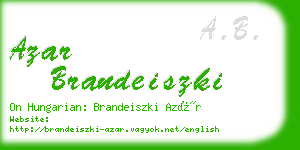 azar brandeiszki business card